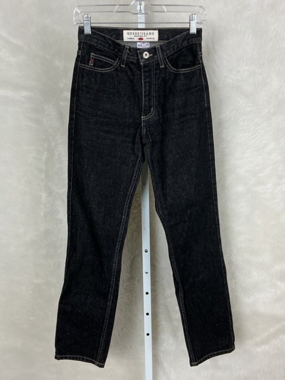 Vintage 90s Guess Black Classic Fit Narrow Leg Cotton Made In USA Jeans 26